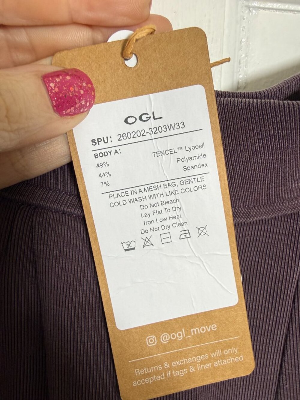 OGL Sandwashed Lyocell Blend Volume Skirt with Pockets - Dark Grey Purple - Picture 6 of 6